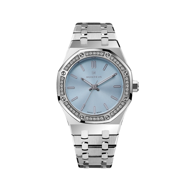 M19023 silver light blue