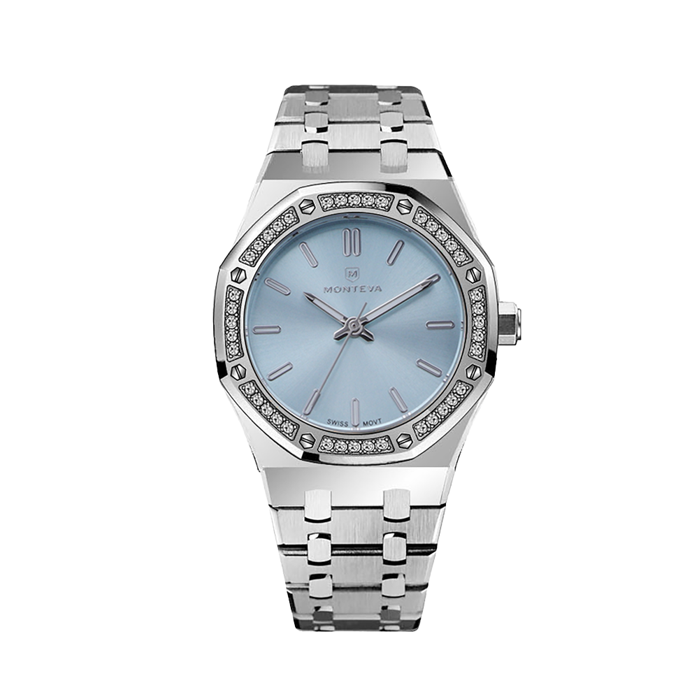 M19023 silver light blue